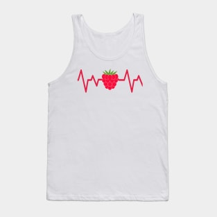 raspberry heart beat funny cute for fruit lover mom art vegetarian Tank Top